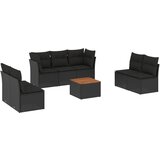 Maison Chic Seti vrtnega pohištva - Vrtna garnitura - Vrtni pohištvo set 8-delna z blazinami črn poli ratan, (21800839) | Shoptok.si