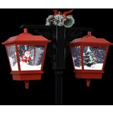  Ulična svjetiljka s Djedom Mrazom crno-crvena 81x40x188 cm PVC | shoptok.hr
