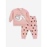 LC Waikiki Crew Neck Long Sleeve Baby Girl Sweatshirt and Tracksuit Bottom 2-Piece Set Cene