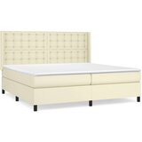  Krevet s oprugama i madracem krem 200x200 cm od umjetne kože | shoptok.hr