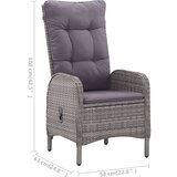  3-dijelni vrtni bistro set od poliratana i bagremovog drva sivi | shoptok.hr