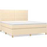  Box spring postelja z vzmetnico krem 180x200 cm blago | Shoptok.si