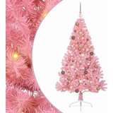 vidaXL Umjetna preddekorirana božićna jelka Roza 180 cm PVC | Shoptok.si
