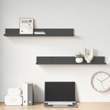  Zidne police 2 kom sive 80 x 11 x 9 cm od masivne borovine | shoptok.hr
