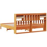 vidaXL Knjižna postelja brez vzmetnice vošč. rjava 200x200 cm borovina | Shoptok.si