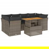 Maison Chic Seti vrtnega pohištva - Vrtna garnitura - Vrtni pohištvo set 7-delna z blazinami siv poli ratan, (21803045) | Shoptok.si