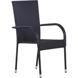  7-dijelni vrtni blagovaonski set od poliratana crni | shoptok.hr