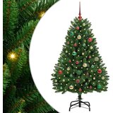 vidaXL Umestno božično drevo z LED lučmi Zelena 150 cm PVC in kovina | Shoptok.si