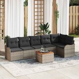  Sjedeća garnitura za vrt 7 kom. Siva poliratan 287,5 x 122,5 x 69 cm | Shoptok.si