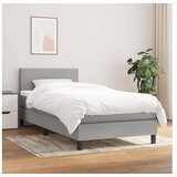 Box spring postelja z vzmetnico svetlo siva 90x200 cm blago | Shoptok.si