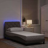  posteljni okvir z LED brez vzmetnice Taupe 80x200 cm Tkanina, (21829212) Cene