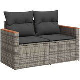  7-dijelni set vrtnih sofa poliratan i bagrem s jastucima sivi | shoptok.hr