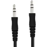 Zvočni kabel Pomožni vtič 3,5 mm moški/moški, 3 m, Črna, (5000191811)