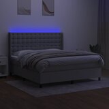  box spring s madracem LED svjetlosivi 180x200 cm tkanina | shoptok.hr