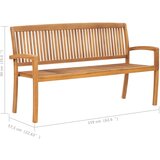  Složiva vrtna klupa s jastukom 159 cm od masovne tikovine | shoptok.hr