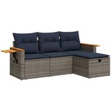  4-dijelni set vrtnih sofa od poliratana s jastucima sivi | shoptok.hr