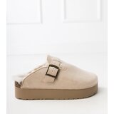 Gemre Beige closed-toe slippers with fur Maresa | Shoptok.si