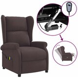 Masažni električni naslonjač s krilima Tamno smeđa Tkanina | shoptok.hr