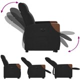  Električni naslonjač na podizanje od tkanine crni | shoptok.hr