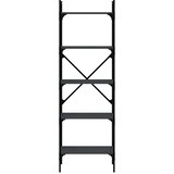 vidaXL Knjižna omara 5-nadstropna črna 56x31,5x174 cm inženirski les | Shoptok.si