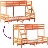  Krevet na kat 80x200/120x200 cm masivna borovina voštano smeđi | shoptok.hr
