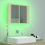  LED kupaonski ormarić s ogledalom boja hrasta 60x12x45 akrilni | Eponuda.com