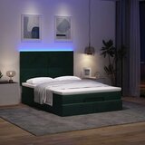  Ottoman krevet s madracima i LED diodama tamnozeleni 140x190 cm baršun | shoptok.hr