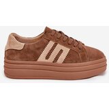 Boto Women Sneakers On Platform Made Of Natural Suede Camel Eldira | Shoptok.si