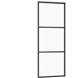 Klizna vrata s priborom crna 76 x 205 cm od ESG stakla | shoptok.hr