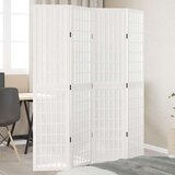 vidaXL Paravan 4-delni bel trden les pavlovnije | Shoptok.si