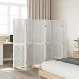  Sobna pregrada s 6 panela bijela od masivnog drva paulovnije 40 x 160 cm | shoptok.hr