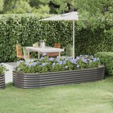  Povišena vrtna gredica od čelika 249x100x36 cm sivi | shoptok.hr