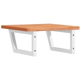  Zidna polica za umivaonik od čelika i masivne bukovine Smeđa 50 x 50 x 2.5 cm | shoptok.hr