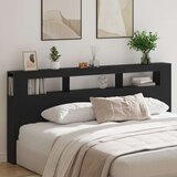  Glava postelje s LED lučmi Črna hrast 220x18,5x103,5 cm, (22008401) | Shoptok.si