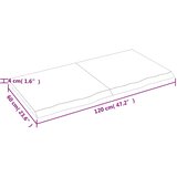  Kupaonska radna ploča tamnosmeđa 120x60x(2-4) cm tretirano drvo | shoptok.hr