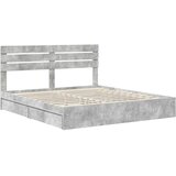 Krevet s od storage s uzglavljem Betonski sivi 180 x 200 cm | Eponuda.com