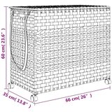  Košara za rublje s kotačima crna 66x35x60 cm od ratana | shoptok.hr