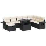  9-dijelni set vrtnih sofa s jastucima crni od poliratana | shoptok.hr