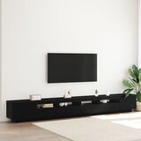 vidaXL TV kabinet Set od 3 Crni hrast Drvo Srednji TV kabinet Cijene