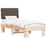  Krevetni okvir s tapiciranim uzglavljem Sivo-smeđa 75 x 190 cm | shoptok.hr