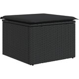 Furnova Vrtni stolček z blazino črn 55x55x37 cm poli ratan, (21954406) | Shoptok.si