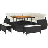  Sjedeća garnitura za vrt 8 kom. Crna poliratan 100 x 100 x 71 cm | Shoptok.si