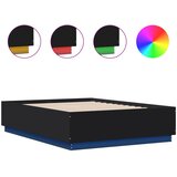  Okvir za krevet s LED svjetlima crni 120 x 190 cm drveni | shoptok.hr