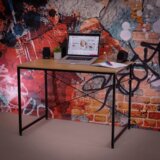 Kondela Pisalna miza, hrast/črna, 100x60 cm, MELLORA | Shoptok.si