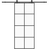  Klizna vrata s priborom crna 90 x 205 cm od ESG stakla | shoptok.hr
