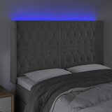  LED uzglavlje svjetlosivo 163 x 16 x 118/128 cm baršunasto | shoptok.hr