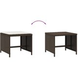  Vrtni taburei s jastucima 4 kom smeđi 40x40x35 cm od poliratana | Eponuda.com