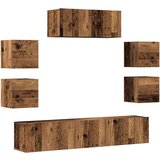  7-dijelni zidni set TV ormarić konstruirano drvo | shoptok.hr
