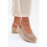 Boto Wedge Sandals For Women With Braiding Dark Beige Tulliata | ePonuda.com
