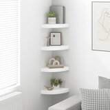  Plutajuće kutne police 4 kom bijele 25 x 25 x 3,8 cm MDF | shoptok.hr